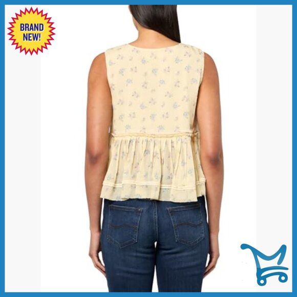 Floral Printed Ruffle V-Neck Blouse, Regular Fit, 100% Viscose - Picture 2 of 3